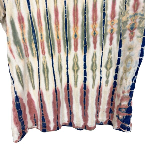Vintage Y2K Grass Rags 100% Cotton Made in USA Ribbed Earthy Tie Dye Tee Sz M - Picture 6 of 8